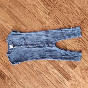 Little Planet by Carters Organic Gauze Blue Onsie 24 Months